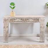 Antique Indian Hand Carved Solid Wood Console Table 03